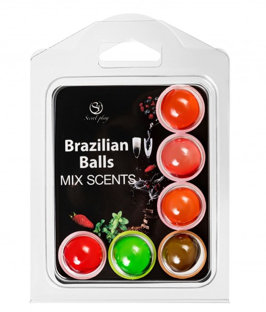 Набор из 6 шариков с ароматизированными массажными маслами Brazilian Balls - Secret Play - купить с доставкой в Таганроге