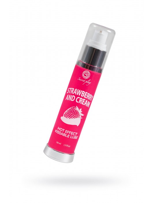 Массажное масло 2-в-1 с разогревающим эффектом и вкусом клубники со сливками - 50 мл. - Secret Play - купить с доставкой в Таганроге