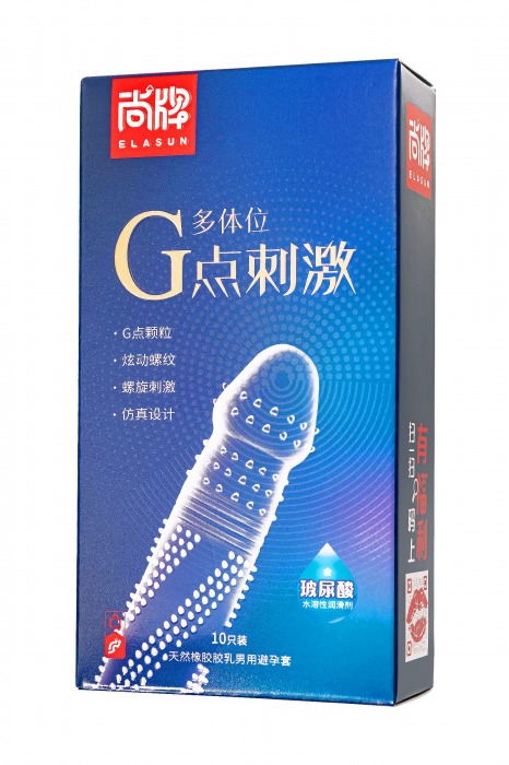 Ультратонкие презервативы Elasun G-spot stimulation с ребрами и точками - 10 шт. - Elasun - купить с доставкой в Таганроге