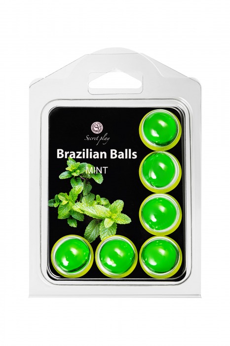 Набор из 6 шариков с массажным маслом Brazilian Balls с ароматом мяты - Secret Play - купить с доставкой в Таганроге