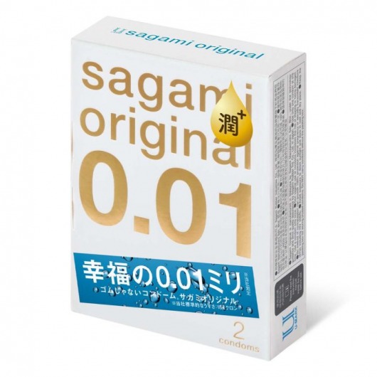 Увлажнённые презервативы Sagami Original 0.01 Extra Lub - 2 шт. - Sagami - купить с доставкой в Таганроге