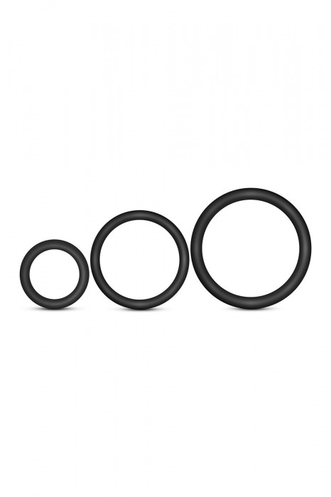 Набор из 3 черных эрекционных колец Cock Ring Set - Blush Novelties - в Таганроге купить с доставкой