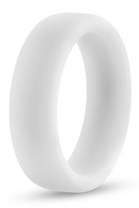 Белое люминесцентное эрекционное кольцо Silicone Glo Cock Ring - Blush Novelties - в Таганроге купить с доставкой