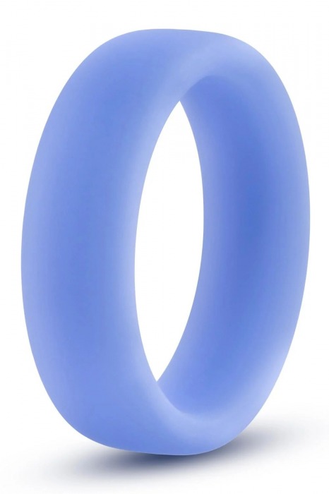 Голубое люминесцентное кольцо Silicone Glo Cock Ring - Blush Novelties - в Таганроге купить с доставкой