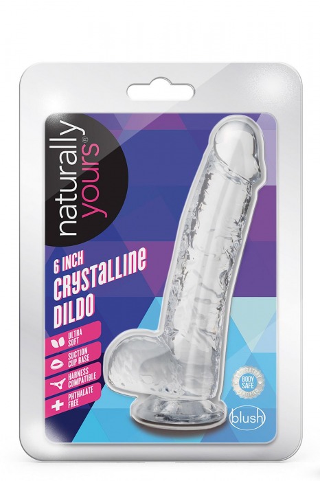 Прозрачный фаллоимитатор 6 Inch Crystalline Dildo - 15,2 см. - Blush Novelties