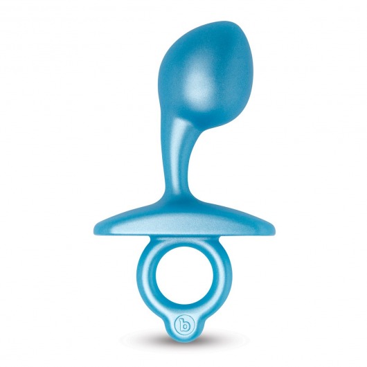 Голубая анальная пробка для массажа простаты Bulb Silicone Prostate Plug - 10,7 см. - b-Vibe - в Таганроге купить с доставкой