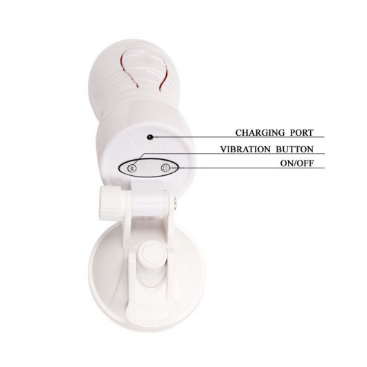 Мастурбатор-вагина Flora White с присоской и 12 режимами вибрации - Baile - в Таганроге купить с доставкой