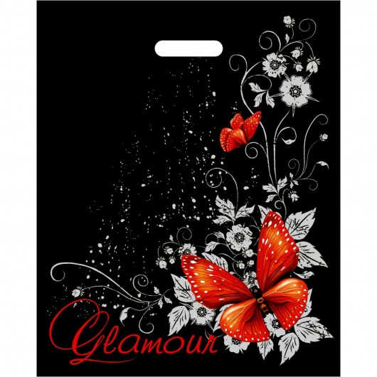 Черный пакет Glamour с вырубной ручкой (38х47 см) - Сима-Ленд - купить с доставкой в Таганроге