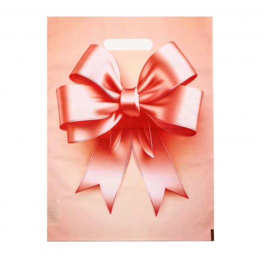 Пакет с принтом в виде банта с вырубной ручкой (30х40 см) - Сима-Ленд - купить с доставкой в Таганроге