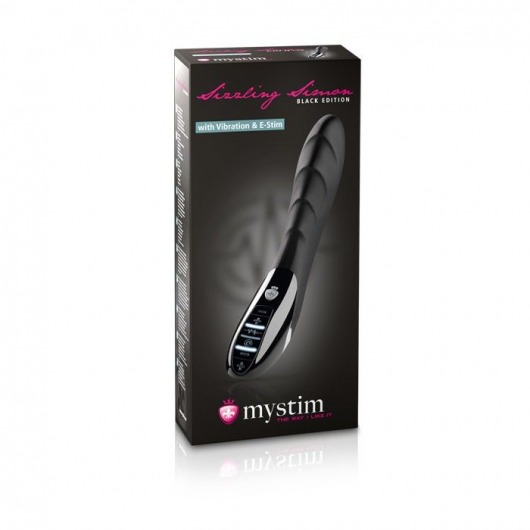 Вибратор с электростимуляцией Sizzling Simon Black Edition - 27 см. - MyStim - купить с доставкой в Таганроге