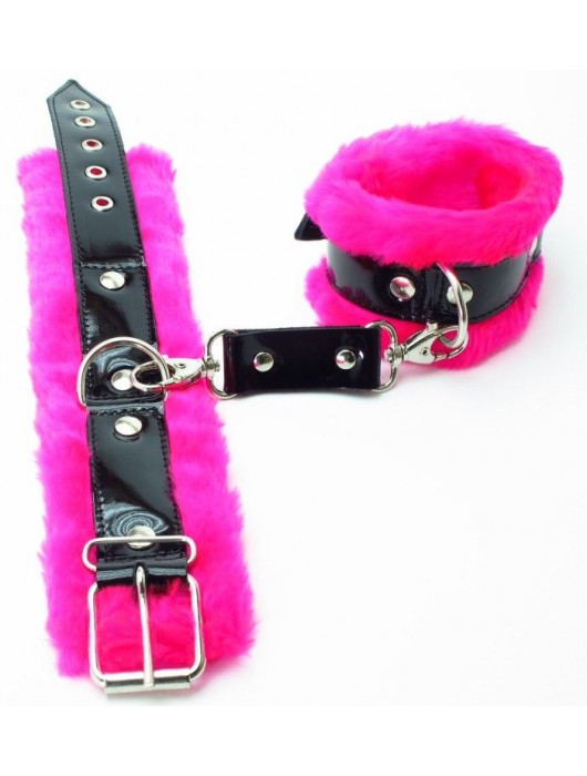 Розовые наручники с мехом BDSM Light - БДСМ Арсенал - купить с доставкой в Таганроге
