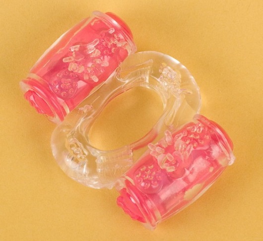 Прозрачное виброкольцо с двумя вибропульками - Toyfa Basic - в Таганроге купить с доставкой