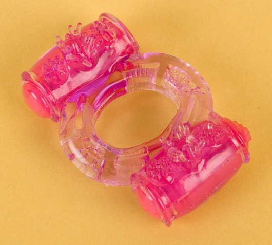 Фиолетовое виброкольцо с двумя вибропульками - Toyfa Basic - в Таганроге купить с доставкой