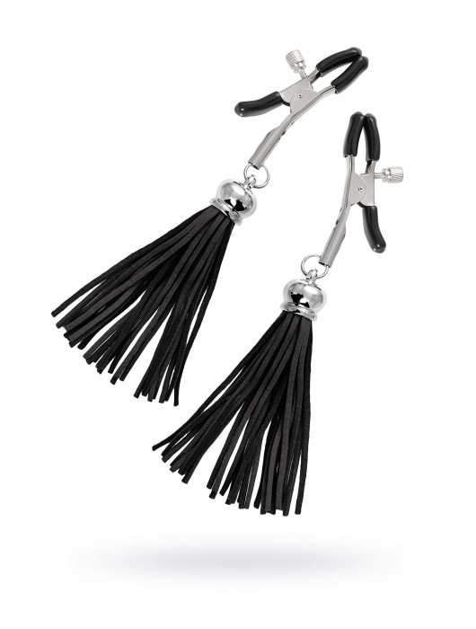 Зажимы на соски «Прищепки» с черными кисточками из замши - Pecado - купить с доставкой в Таганроге