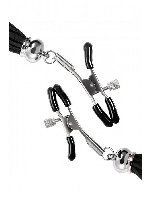 Зажимы на соски «Прищепки» с черными кисточками из замши - Pecado - купить с доставкой в Таганроге