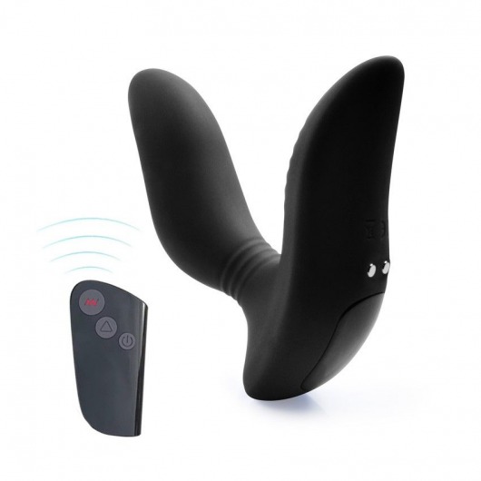 Черный вибромассажер простаты 3,5’’ Remote Control Curve P-spot Massager - 12 см. - Erokay - в Таганроге купить с доставкой