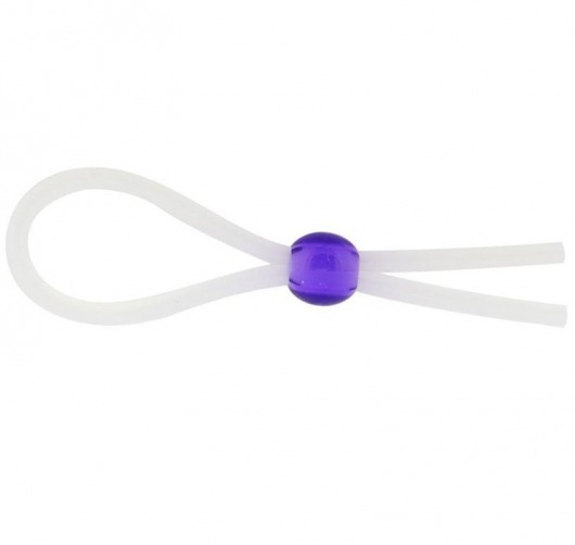 Прозрачное лассо с фиолетовой бусиной SILICONE COCK RING WITH BEAD LAVENDER - NMC - в Таганроге купить с доставкой