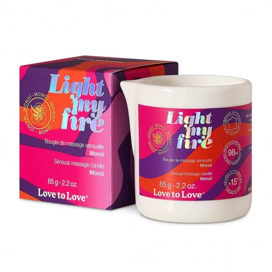 Массажная свеча Light My Fire с ароматом моной - 80 мл. - Love to Love - купить с доставкой в Таганроге