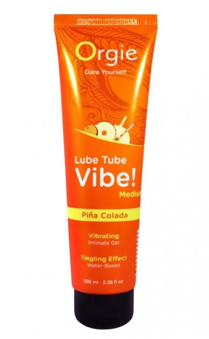 Гель с эффектом вибрации Lube Tube Vibe Medium Pina Colada - 100 мл. - ORGIE - купить с доставкой в Таганроге