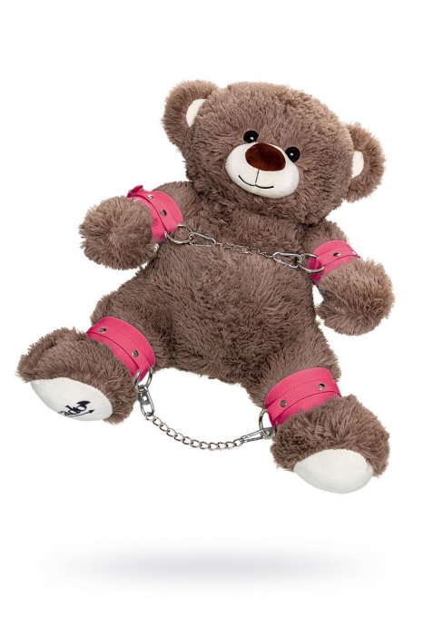 Бондажный набор: бурый мишка с розовыми оковами и наручниками - Pecado - купить с доставкой в Таганроге