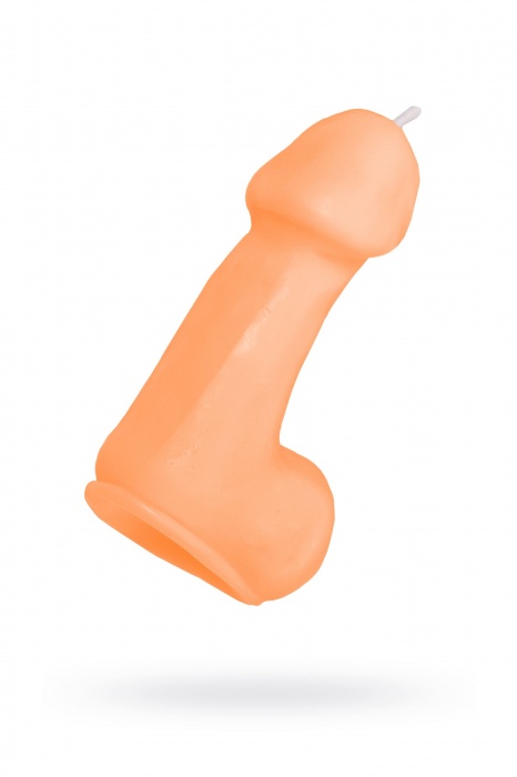 Оранжевая свеча в форме пениса - 47 гр. - Pecado - купить с доставкой в Таганроге