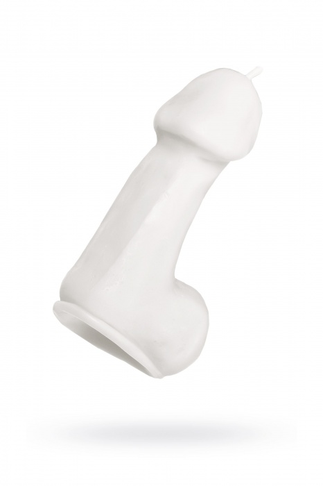 Белая свеча в форме пениса - 47 гр. - Pecado - купить с доставкой в Таганроге