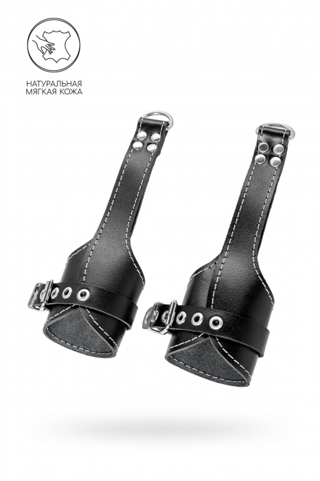 Черные подвесы с белой строчкой - Pecado - купить с доставкой в Таганроге