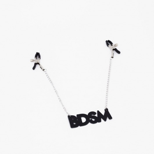 Зажимы на соски с кожаной подвеской BDSM - Crazy Handmade - купить с доставкой в Таганроге