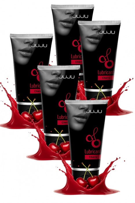 Набор из 5 съедобных лубрикантов JUJU со вкусом вишни - JuJu - купить с доставкой в Таганроге