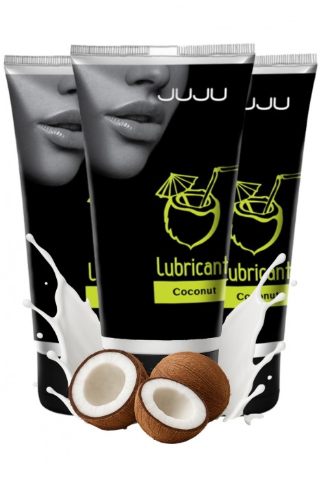 Набор из 3 съедобных лубрикантов JUJU со вкусом кокоса - JuJu - купить с доставкой в Таганроге