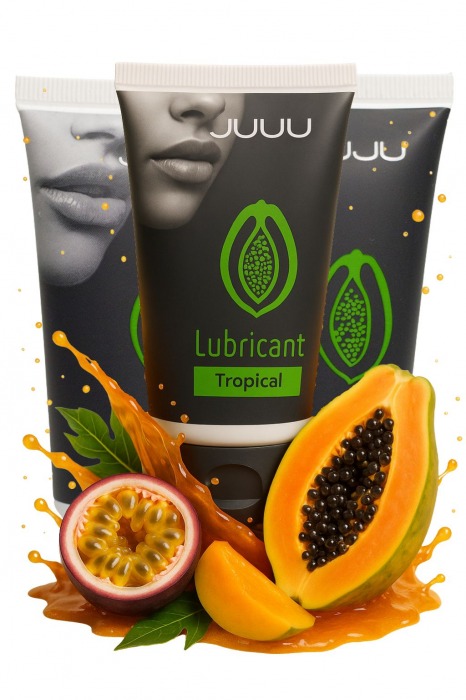 Набор из 3 съедобных лубрикантов JUJU со вкусом тропических фруктов - JuJu - купить с доставкой в Таганроге