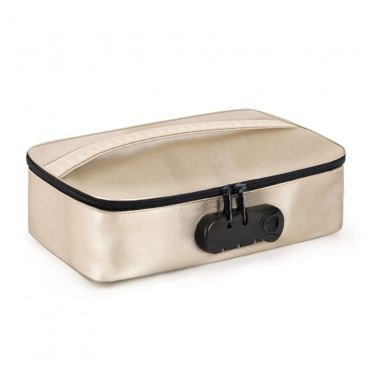 Золотистая сумочка для хранения игрушек Discreet Box - Dorcel - купить с доставкой в Таганроге