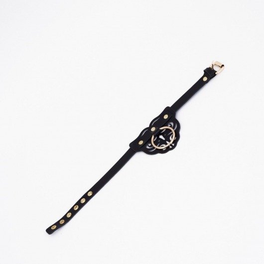 Черный чокер с клепками и золотистой фурнитурой - Crazy Handmade - купить с доставкой в Таганроге Черный чокер с клепками и золотистой фурнитурой - Crazy Handmade - купить с доставкой в Таганроге