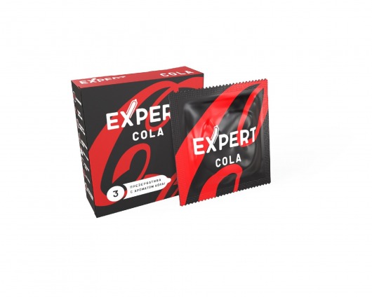 Презервативы с ароматом колы Expert Cola - 3 шт. - Expert - купить с доставкой в Таганроге