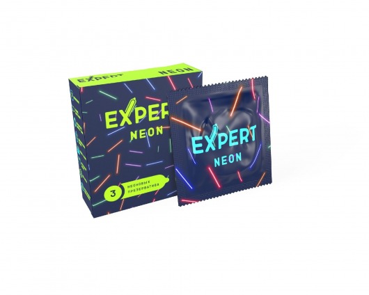 Светящиеся в темноте презервативы Expert Neon - 3 шт. - Expert - купить с доставкой в Таганроге