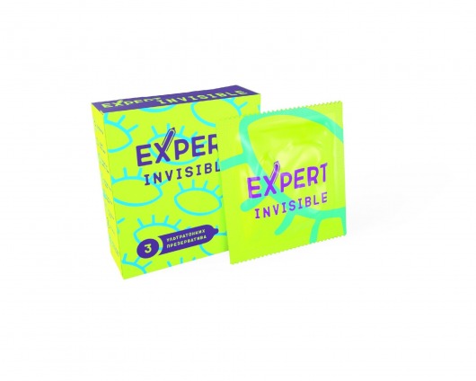 Ультратонкие презервативы Expert Invisible - 3 шт. - Expert - купить с доставкой в Таганроге