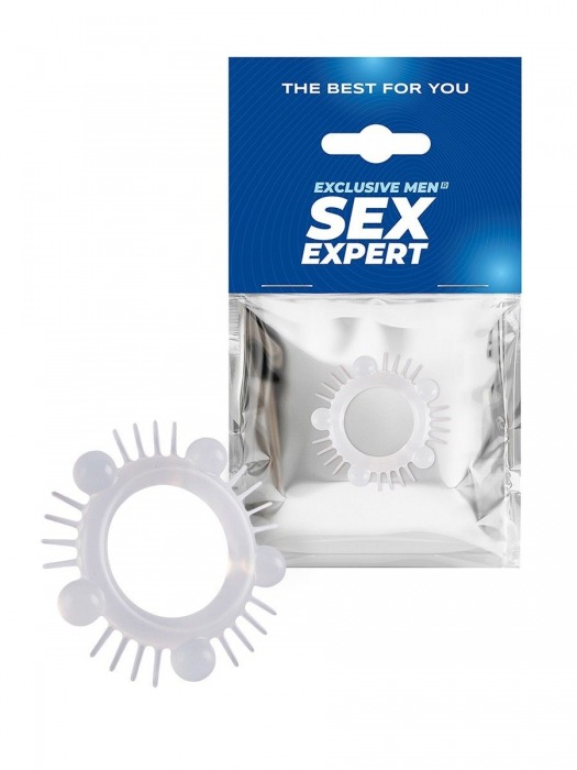 Эластичное эрекционное кольцо с шишечками и шипами - Sex Expert - в Таганроге купить с доставкой