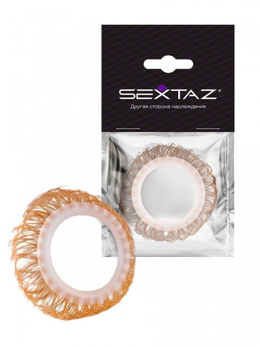 Эрекционное кольцо с бежевыми «ресничками» - Sextaz - в Таганроге купить с доставкой