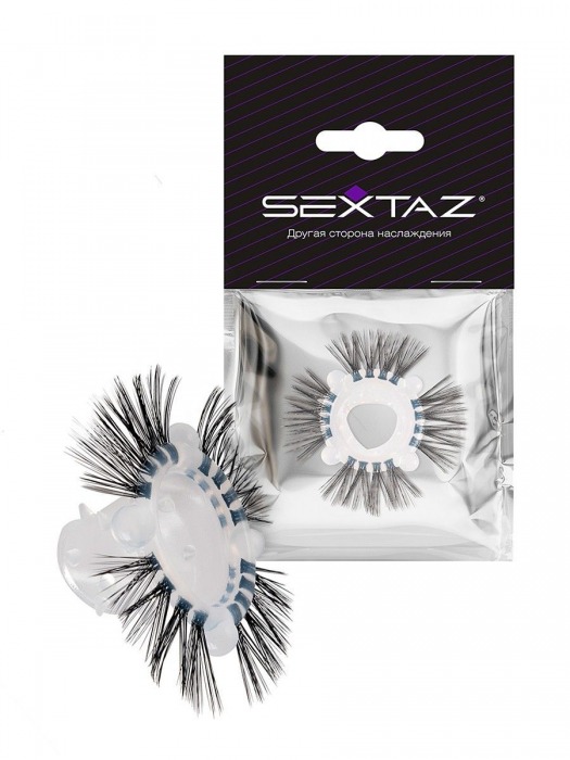 Эластичное эрекционное кольцо с черными «ресничками» - Sextaz - в Таганроге купить с доставкой