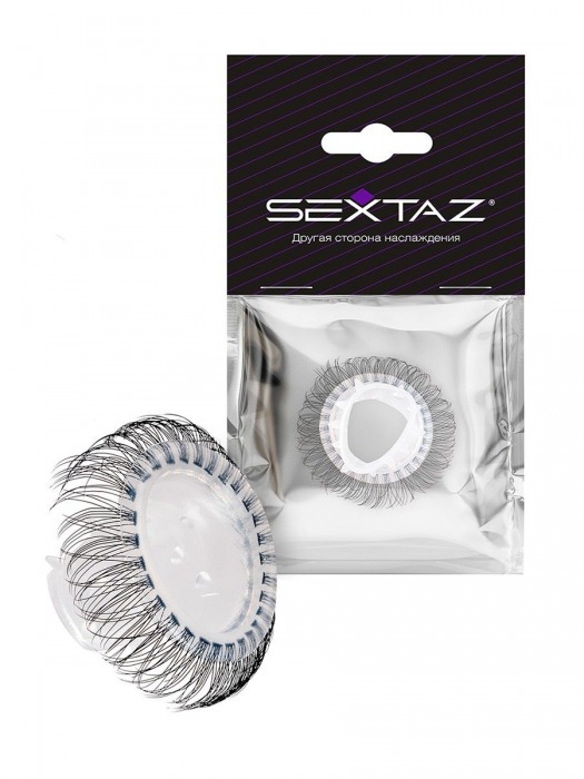 Эластичное эрекционное кольцо с длинными черными «ресничками» - Sextaz - в Таганроге купить с доставкой