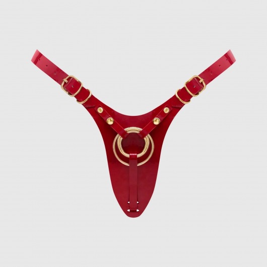 Красный пояс для фиксации насадок Strap-On-Me Leatherette Harness Fabulous - Strap-on-me - купить с доставкой в Таганроге