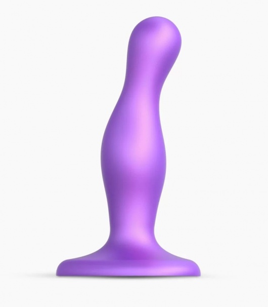 Фиолетовая насадка Strap-On-Me Dildo Plug Curvy size S - Strap-on-me - купить с доставкой в Таганроге