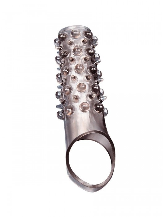 Дымчатая насадка на пенис с шипами и выпуклостями - 12 см. - Sex Expert - в Таганроге купить с доставкой