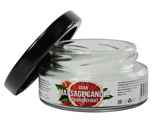 Массажная свеча «Красный грейпфрут» - 50 мл. - SGAN - купить с доставкой в Таганроге
