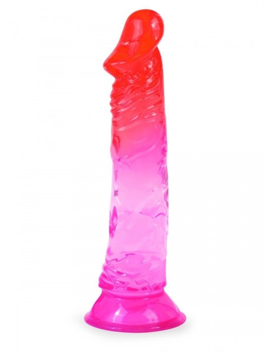Яркий розово-красный фаллоимитатор с присоской - Erowoman-Eroman