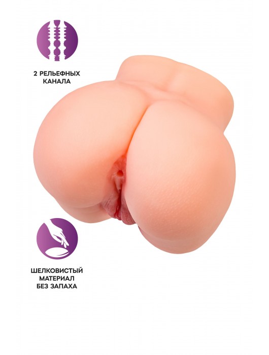 Реалистичный мастурбатор в форме попки с двумя любовными входами - No Name - в Таганроге купить с доставкой