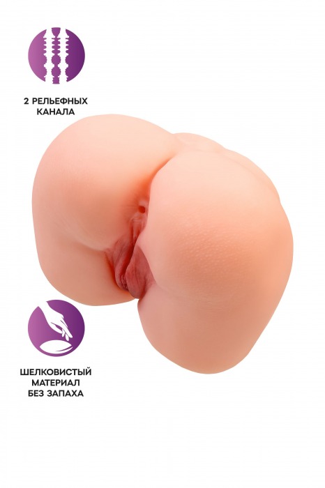 Реалистичный мастурбатор-попка с 2 любовными входами - No Name - в Таганроге купить с доставкой