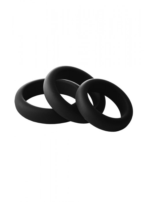 Набор из 3 черных эрекционных колец Smooth Silicone Cockring Pack - Dream Toys - в Таганроге купить с доставкой