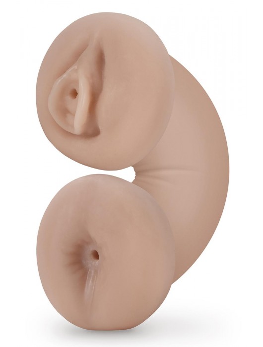 Телесный люминесцентный двусторонний мастурбатор Tasha - Blush Novelties - в Таганроге купить с доставкой