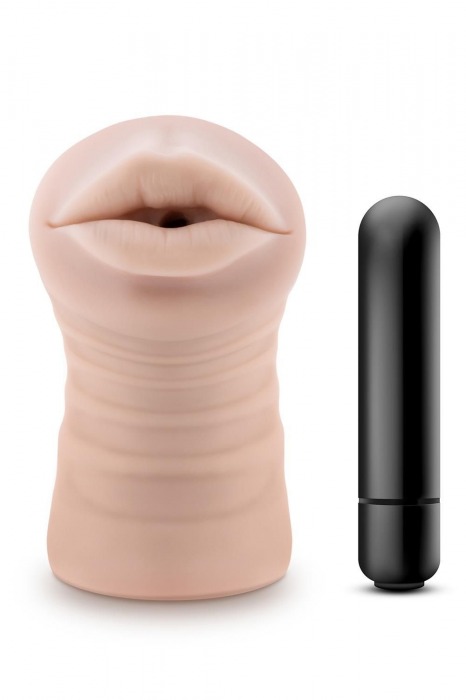 Телесный мастурбатор-ротик Nicole Vibrating Masturbator - Blush Novelties - в Таганроге купить с доставкой